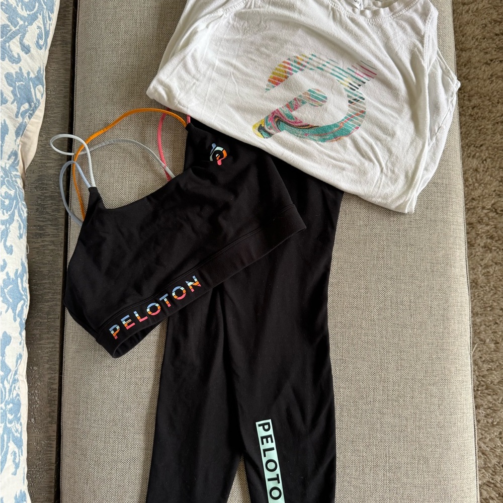 Peloton Black and White Activewear Set